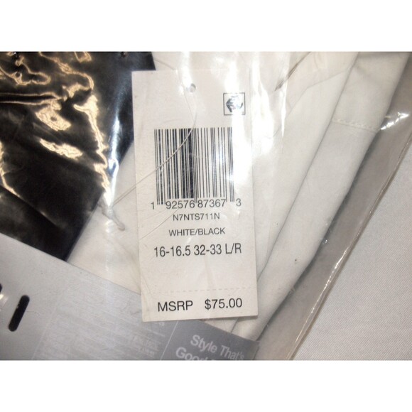 Nick Graham Men's Stretch Collared Button-Down Shirt, White, &Tie 16-16.5/32-33 - Picture 5 of 5